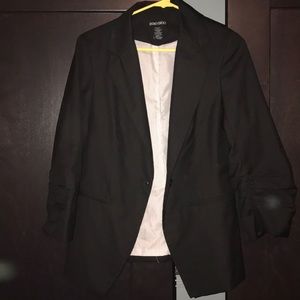 Black Blazer with ruche sleeve